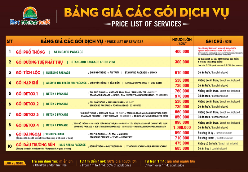 Bảng giá vé tham quan Núi Thần Tài Đà Nẵng mới nhất