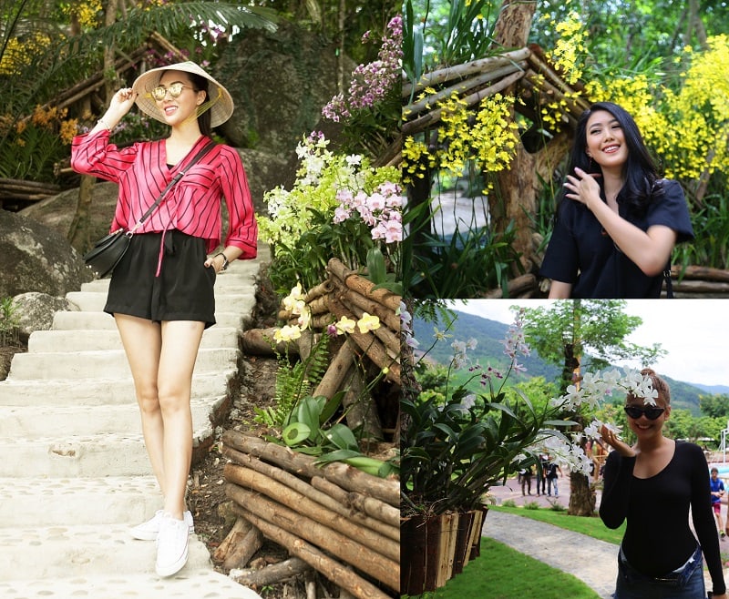 Kinh nghiệm đi Núi Thần Tài tham quan, vui chơi kèm giá vé. Con đường hoa phong lan ở KDL Núi Thần Tài