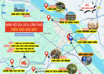 Bản đồ các địa điểm du lịch Cần Thơ