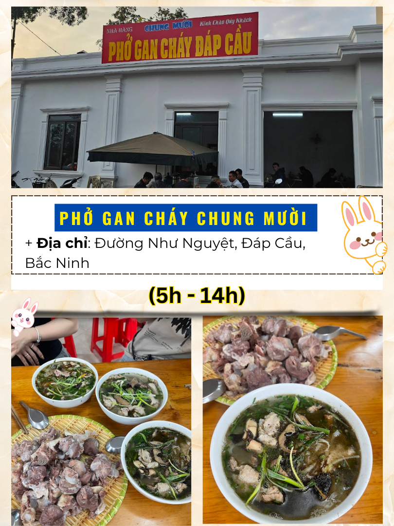 Quán ăn ngon nổi tiếng đông khách ở Bắc Ninh. Phở gan cháy Chung Mười