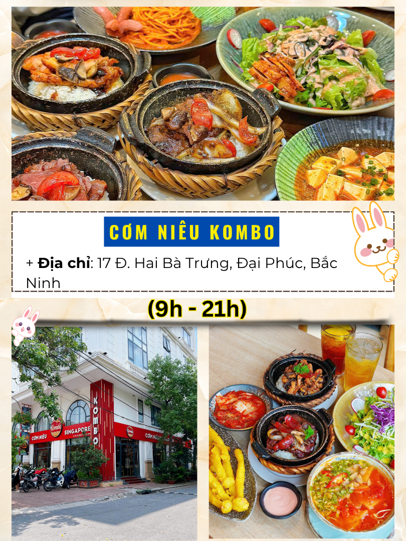 Quán ăn ngon ở Bắc Ninh. Bắc Ninh ăn gì ăn ở đâu? Cơm niêu KOMBO Bắc Ninh