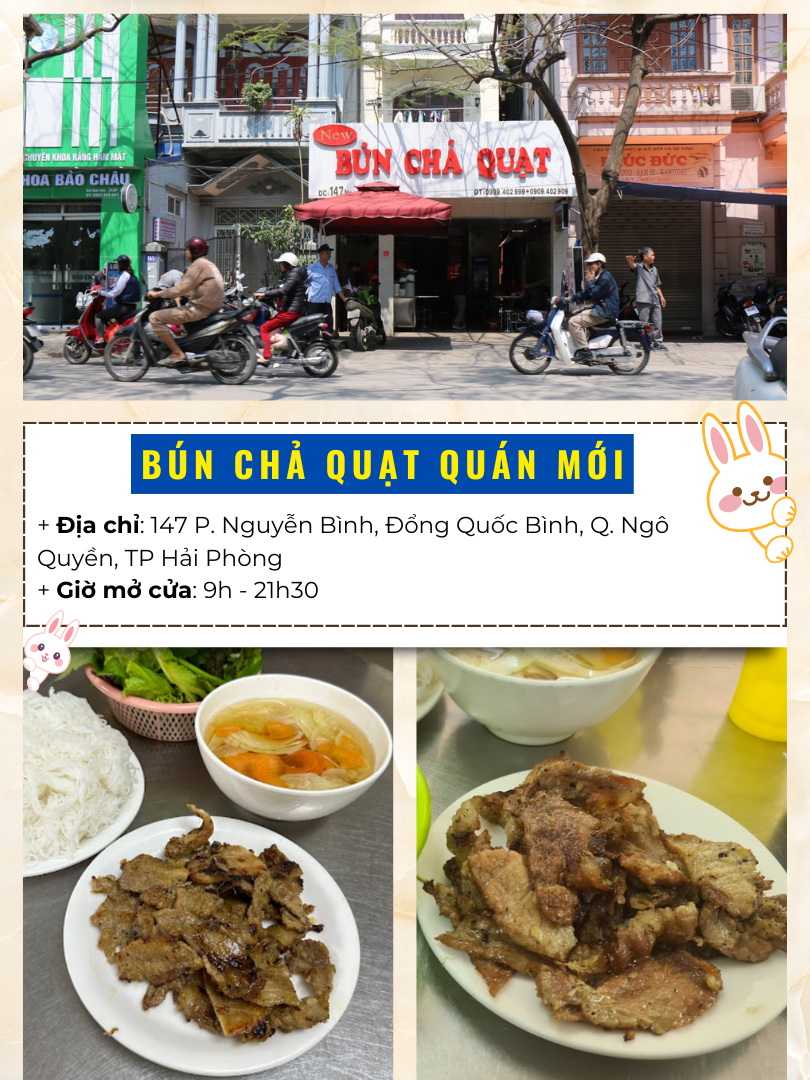 Đi Hải Phòng ăn quán nào ngon, giá bình dân? Bún chả quạt Quán Mới