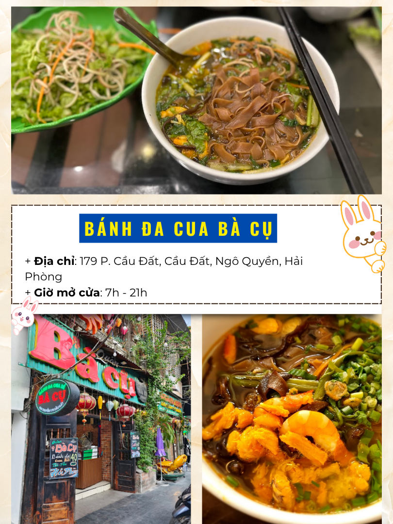 Địa chỉ nhà hàng, quán ăn ngon rẻ ở Hải Phòng. Bánh đa cua Bà Cụ
