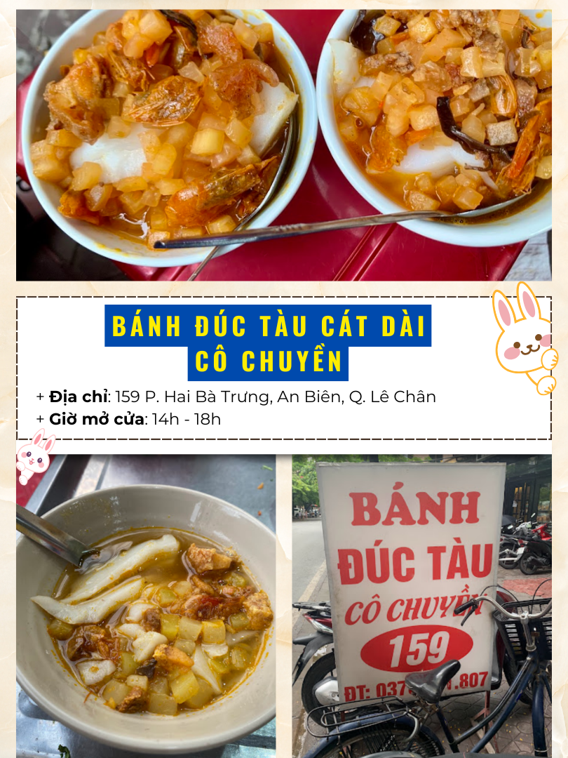 Địa chỉ quán ăn vặt ngon ở Hải Phòng. Bánh đúc tàu Cô Chuyền.