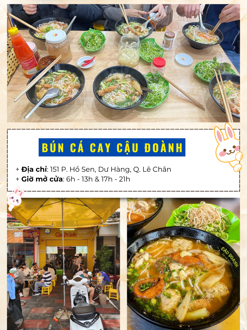 Địa điểm ăn uống Hải Phòng ngon, giá bình dân. Bún cá cay Cậu Đoành