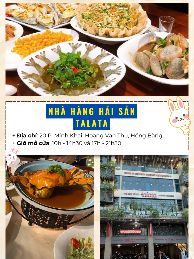 Nhà hàng, quán ăn ngon nổi tiếng ở Hải Phòng. Nhà hàng hải sản Talata