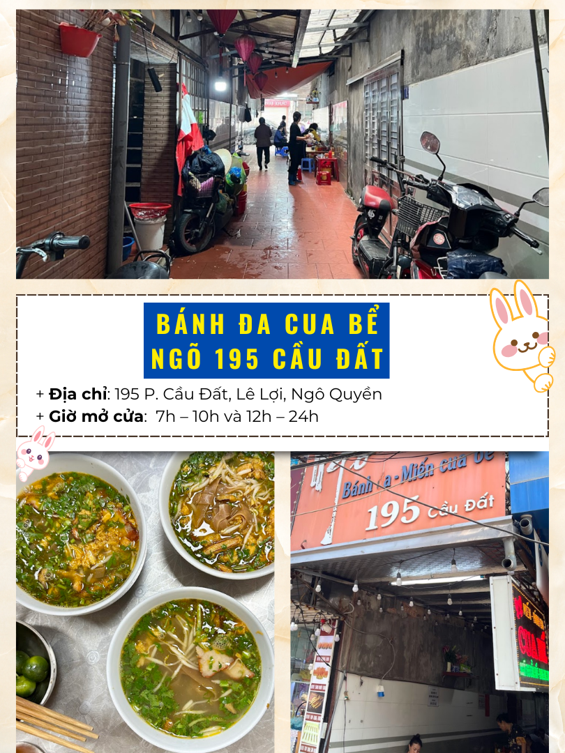 TOP nhà hàng, quán ăn ngon nổi tiếng ở Hải Phòng. Bánh đa cua bể ngõ 195 Cầu Đất
