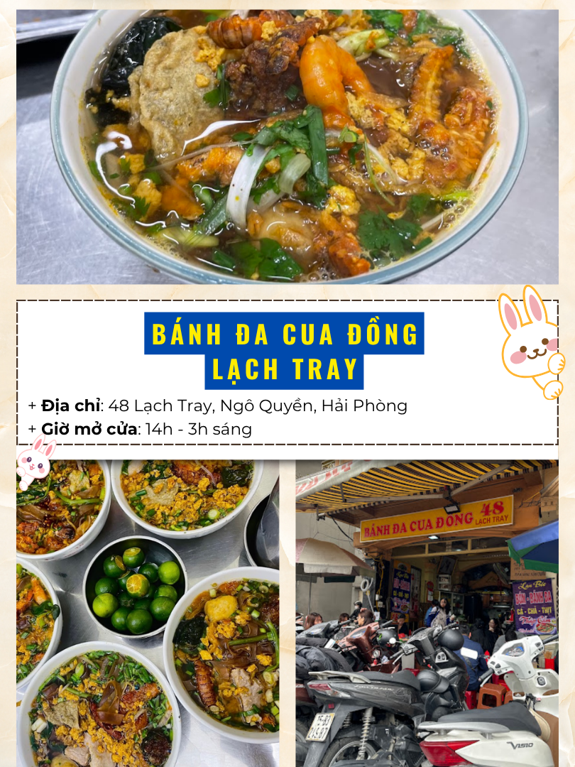 TOP nhà hàng, quán ăn ngon ở Hải Phòng. Bánh đa cua đồng Lạch Tray