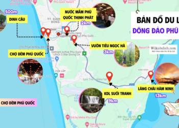 Bản đồ địa điểm du lịch Phú Quốc khu vực Đông Đảo