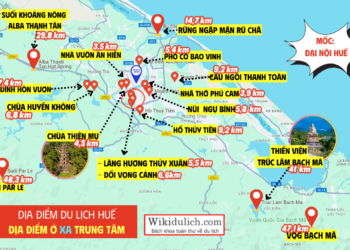 Bản đồ du lịch Huế - Các địa điểm du lịch xa trung tâm