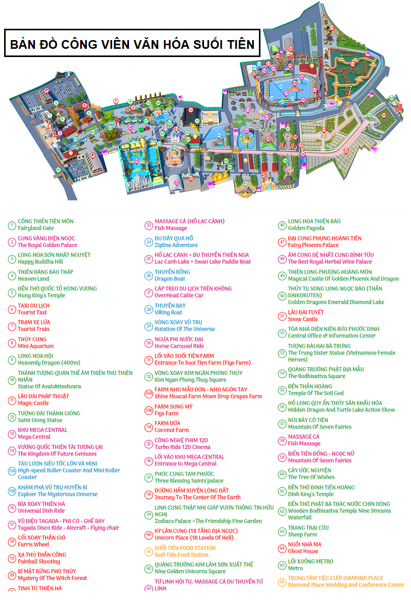 Bản đồ công viên văn hóa Suối Tiên TPHCM