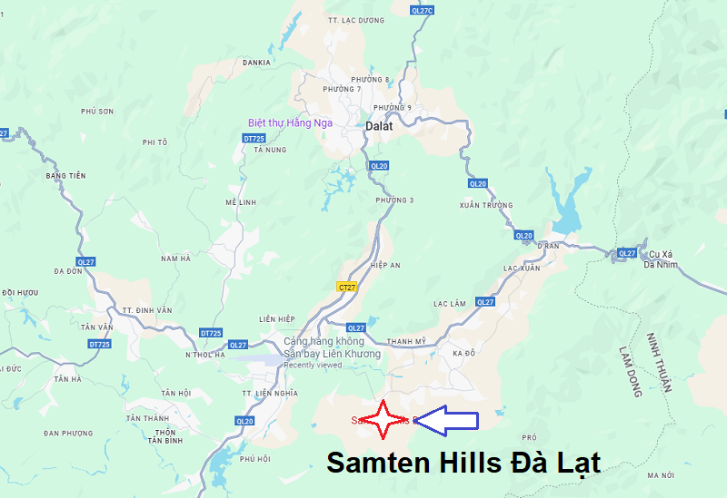 Bản đồ vị trí của Samten Hills Đà Lạt ở đâu, địa chỉ cụ thể