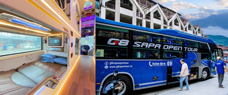 Các hãng xe khách giường nằm Hà Nội  Sapa uy tín, chất lượng. G8 Sapa Open Tour
