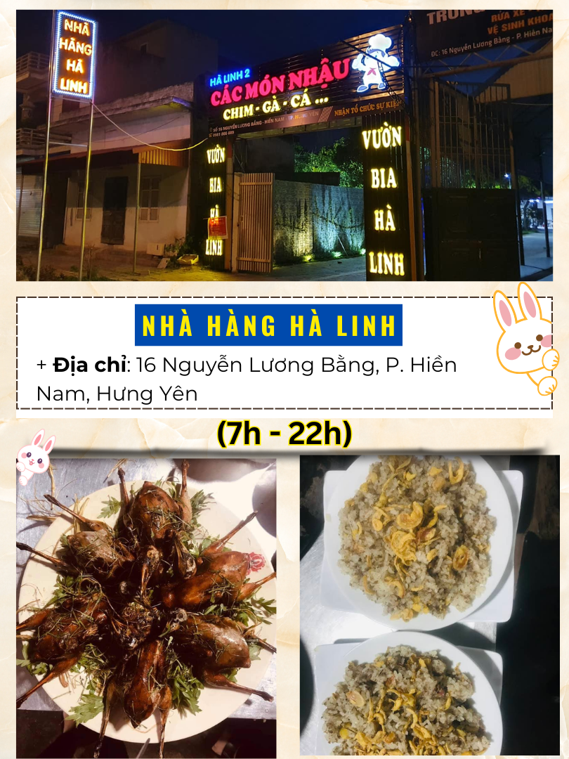 Đi Hưng Yên ăn quán nào ngon, giá rẻ? Nhà hàng Hà Linh