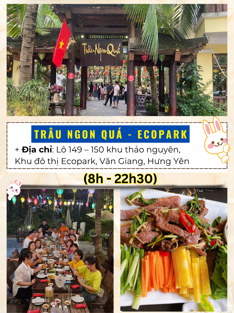 Địa chỉ nhà hàng, quán ăn ngon ở Hưng Yên. Trâu Ngon Quá Ecopark