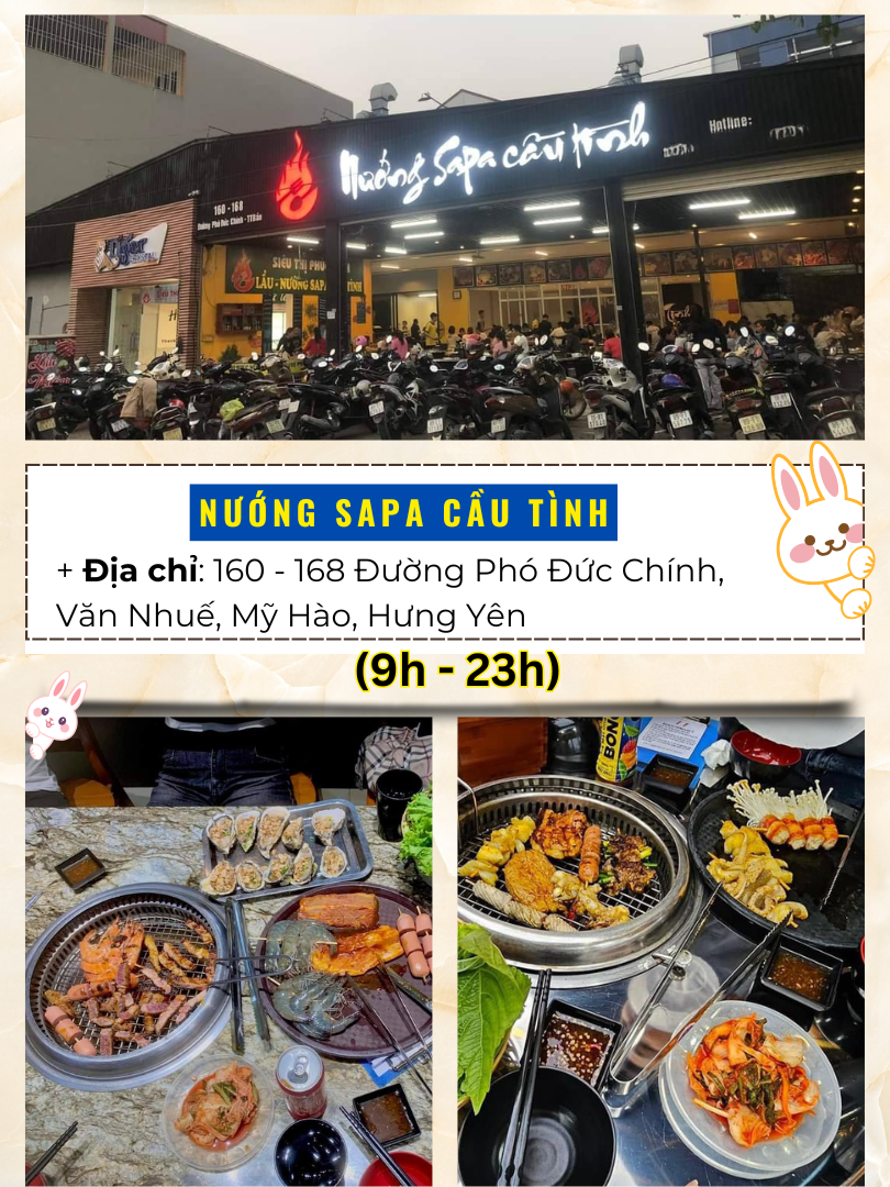 Hưng Yên có quán nào ngon giá rẻ. Nướng Sapa Cầu Tình