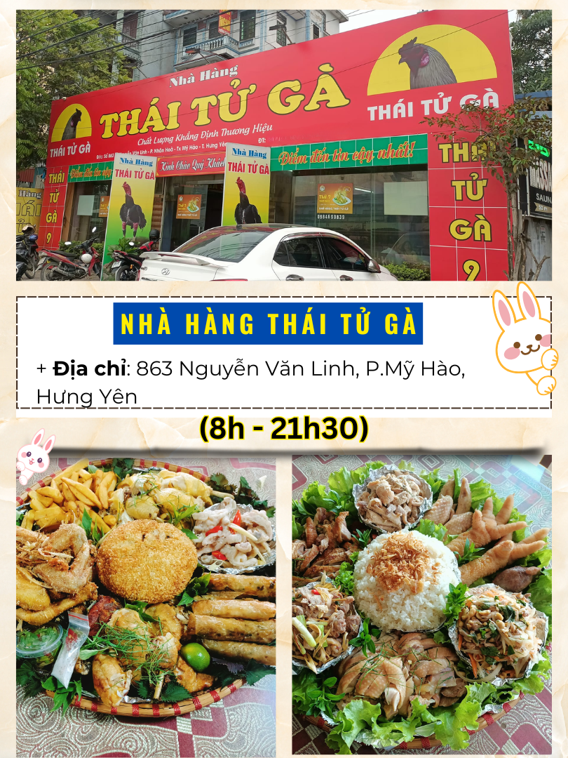 Quán ăn ngon giá bình dân ở Hưng Yên. Thái Tử Gà