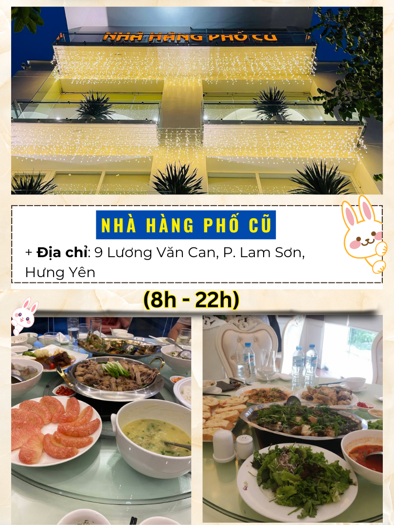 Quán ăn ngon nổi tiếng ở Hưng Yên. Nhà hàng Phố Cũ