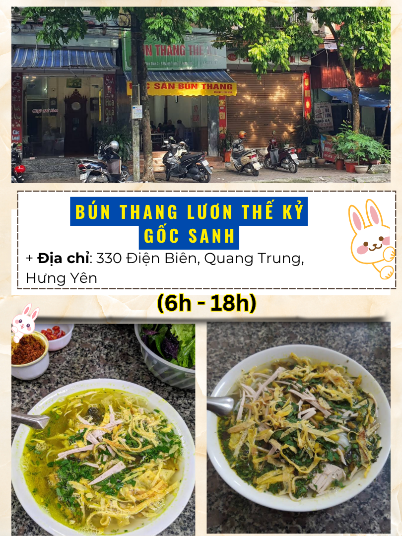 Quán ăn ngon rẻ Hưng Yên. Bún thang lươn thế kỷ Gốc Sanh