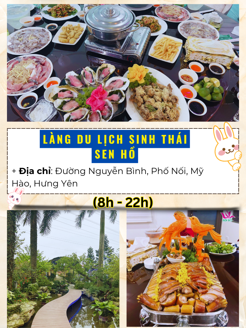 Review ăn uống ở Hưng Yên. Làng sinh thái Sen Hồ