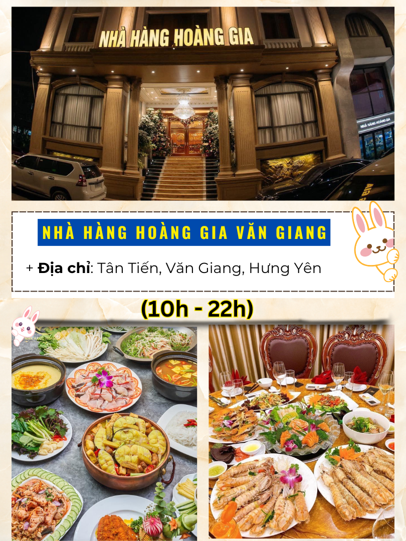 TOP nhà hàng, quán ăn ngon ở Hưng Yên. Hoàng Gia Văn Giang