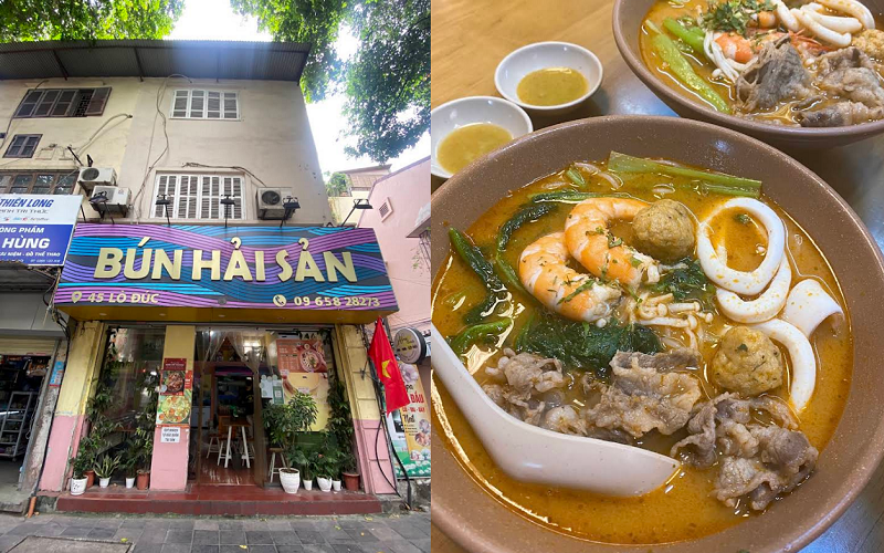 Quán bún hải sản ngon, nổi tiếng ở Hà Nội. Ăn bún hải sản ở đâu Hà Nội? Quán số 45 Lò Đúc
