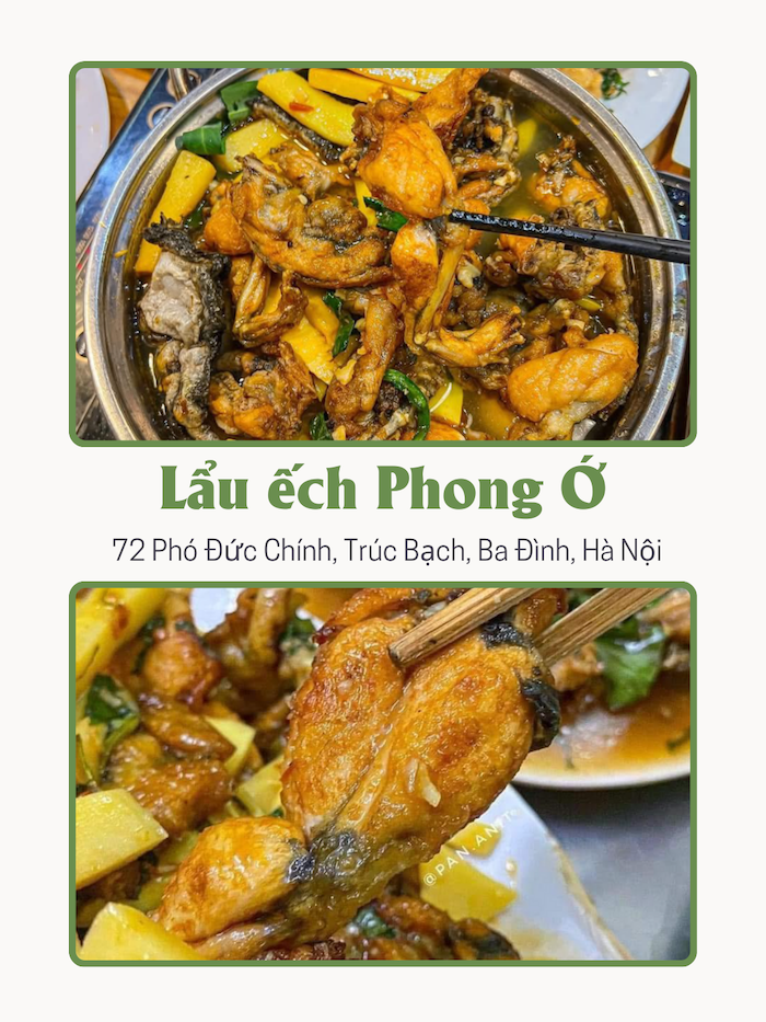 Quán lẩu ếch ngon ở Hà Nội. Lẩu ếch Phong Ớ